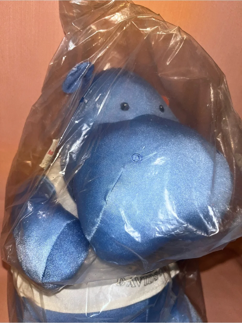 Harley-Davidson Blue Plush Hippo - Collectible Vtg NOS